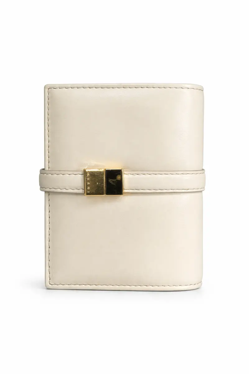 Marni Prisma Billfold Leather Wallet - Lily White 1