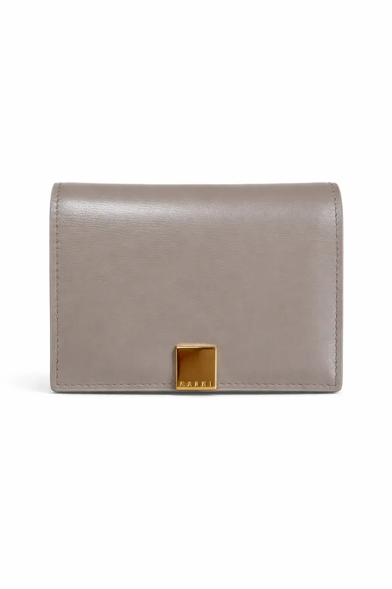 Marni Prisma Folded Leather Wallet - Cork Beige 1