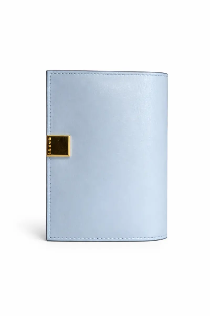 Marni Prisma Folded Leather Wallet - Smoke Blue 1