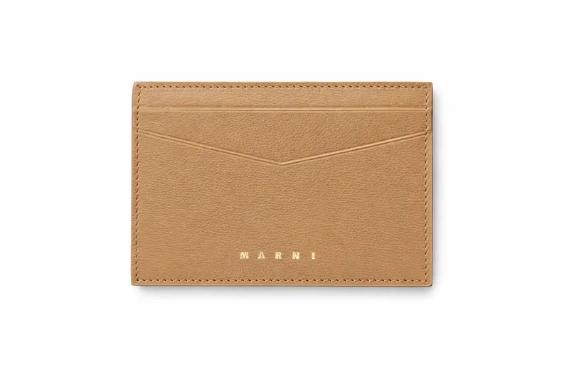 Marni Prisma Tumbled Leather Folded Wallet - Cement Gray 1