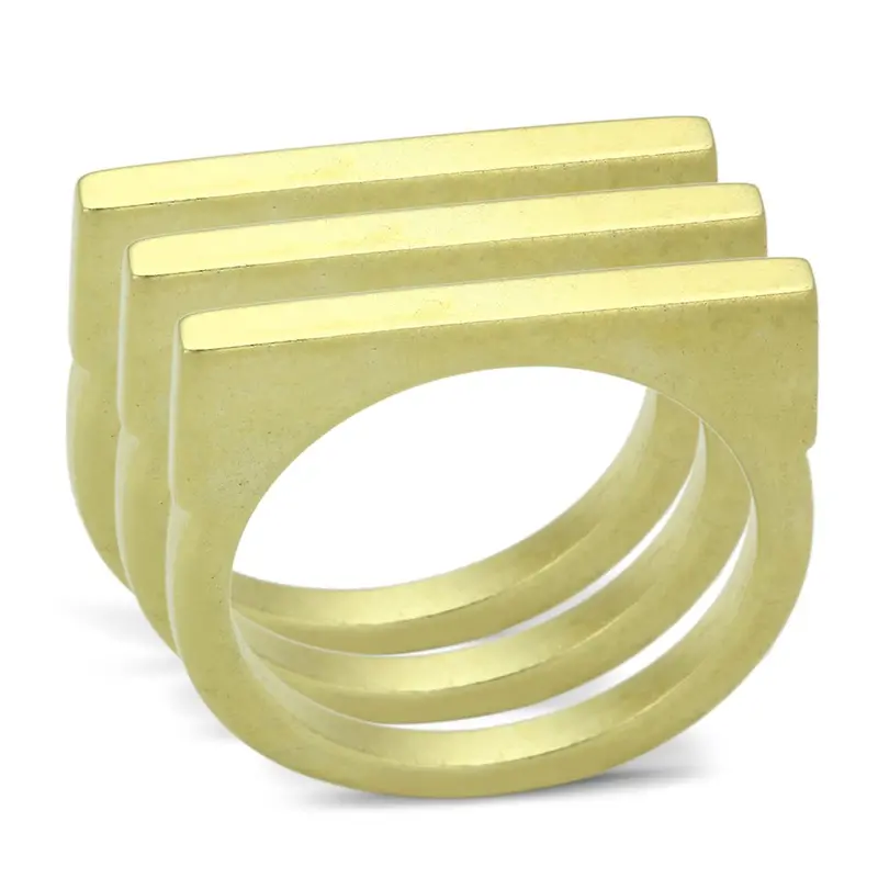 Matte Gold Brass Ring With No Stone 1
