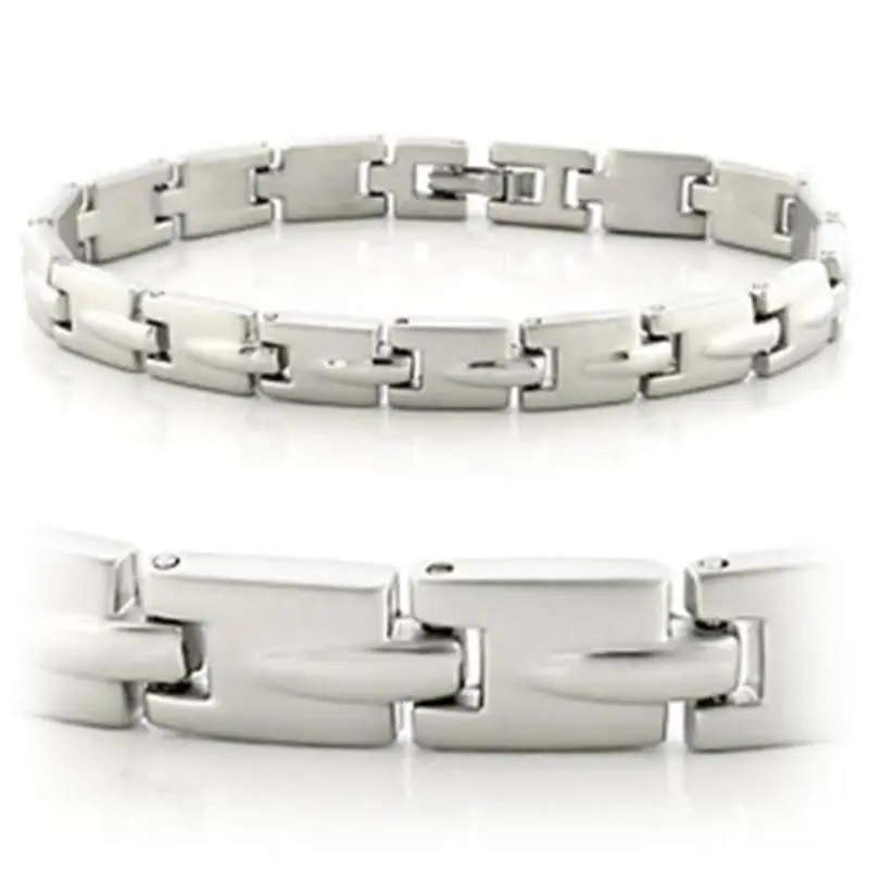 Matte Rhodium & Rhodium White Metal Bracelet With No Stone 1