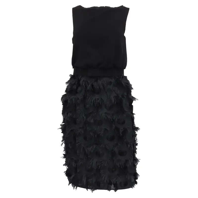 Max Mara Nastro Belted Chiffon Dress In Black Triacetate 1