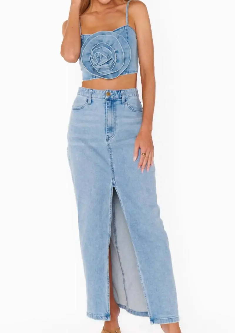 Mcentire Maxi Skirt In Stone Blue 1