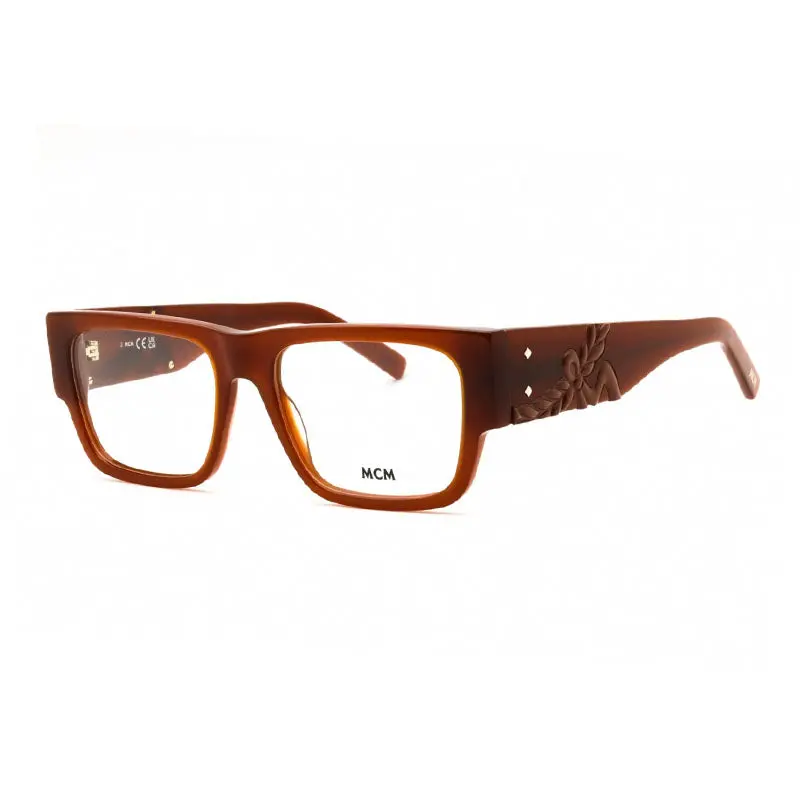 Mcm Eyeglasses Square Full Rim, Shiny Light Brown Frame And Clear Demo Lenses Lens Mw5013045 1