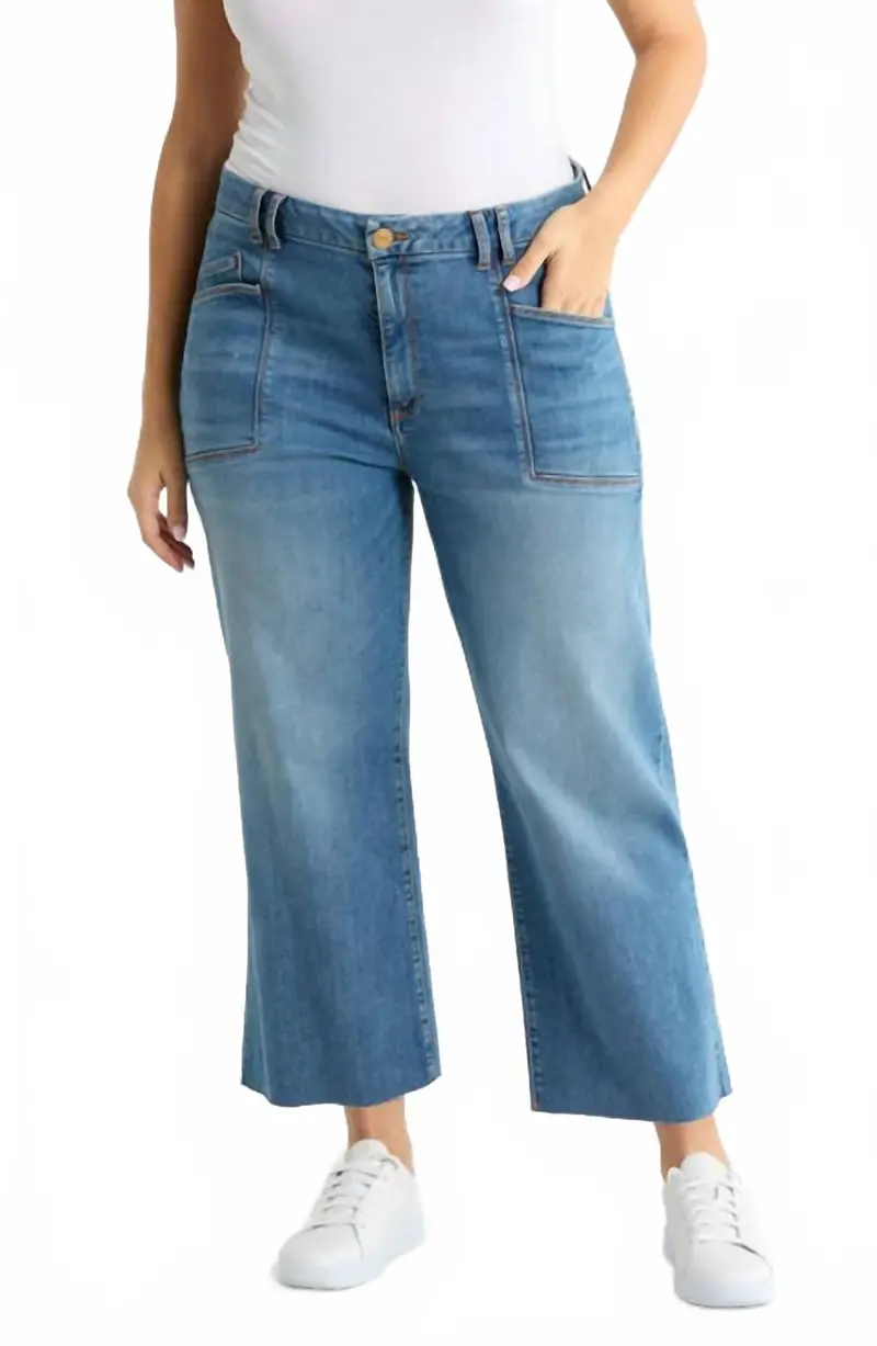 Meg High Rise Wide Leg Front Pockets Jean In Earn 1