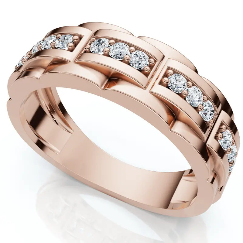 Men's 1/3Ct Diamond Lab Grown Wedding Anniversary Ring Gold 1