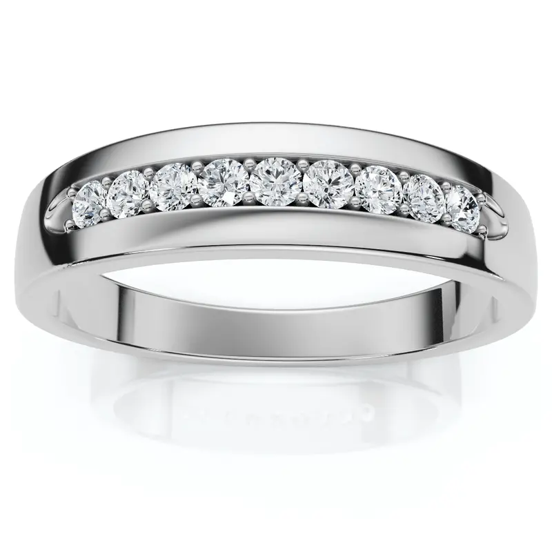 Men's 1/4Ct Polished Diamond Wedding Ring Lab Grown 1