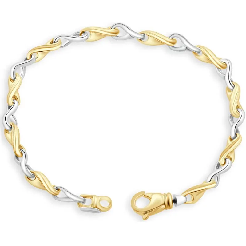 Men's 14K Gold (18Gram) Or Platinum (29Gram) 6Mm Link Bracelet 8.5" 1