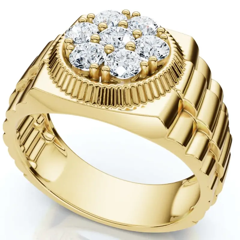 Men's 3/4Ct Diamond Anniversary Wedding Ring 14K Gold Lab Grown 1