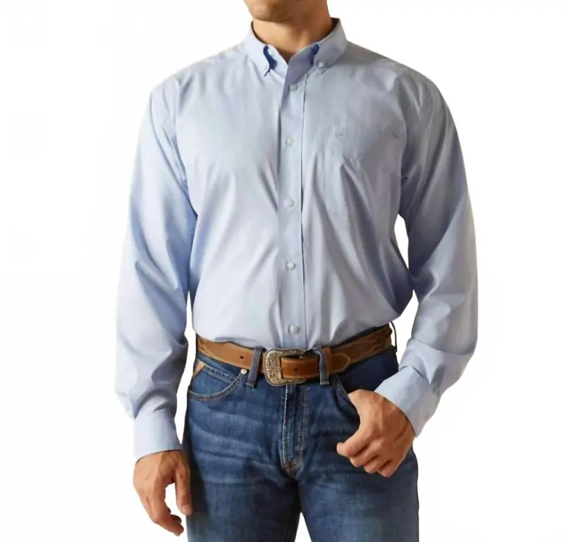 Men's 360 Airflow Venttek Long Sleeve Button Shirt In Light Blue 1