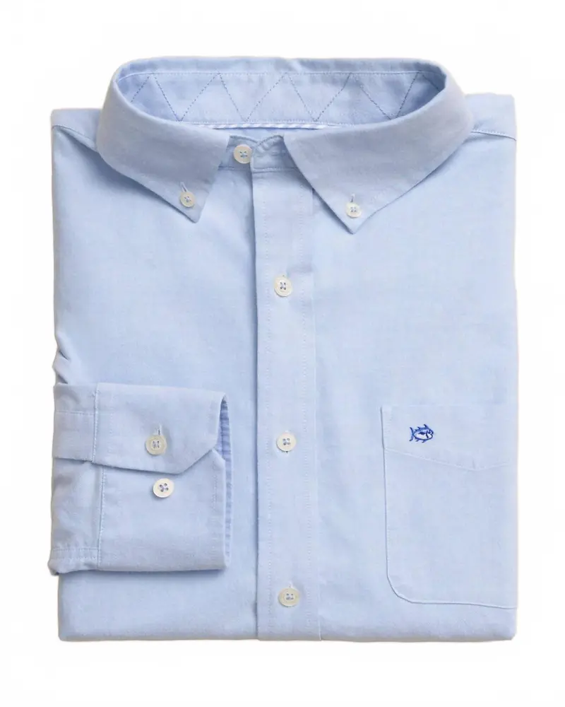 Men's Charleston Oxford Solid Sport Shirt In Ocean Channel 1