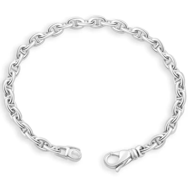 Men's Classic Anchor 14K Gold (19Gram) Or Platinum (35Gram) 5.5Mm Link Bracelet 8.5" 1