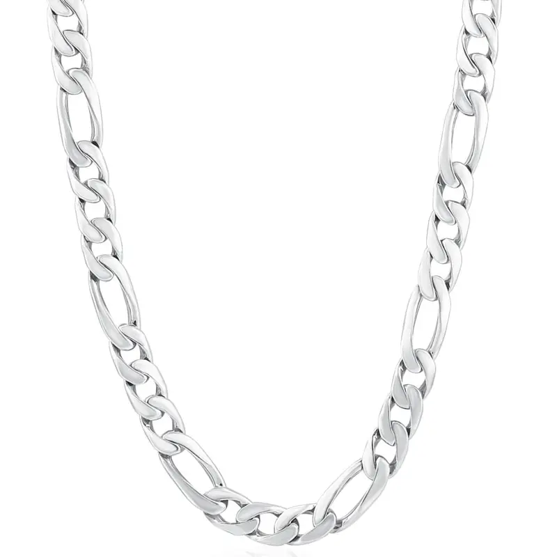 Men's Classic Figaro 14K Gold (86Gram) Or Platinum (161Gram) 8Mm Link Chain Necklace 27" 1