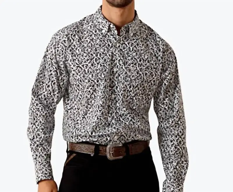 Men's Classic Shirt In White/Grey 1