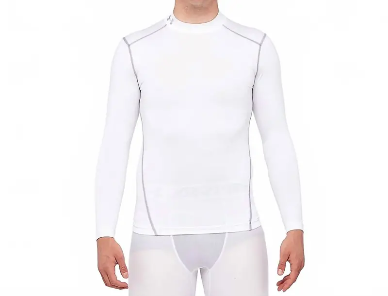 Men's Coldgear Compression Mock Top In White 1