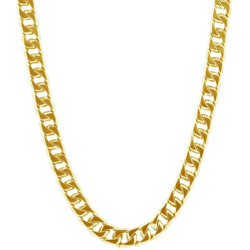 Men's Curb 14K Gold (96Gram) Or Platinum (180Gram) 9Mm Link Chain Necklace 24" 1