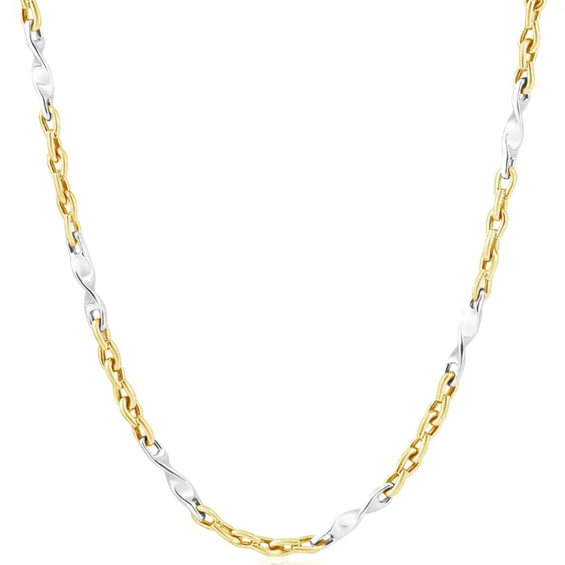 Men's Designer Figaro 14K Gold (28Gram) Or Platinum (52Gram) 4Mm Link Chain Necklace 24" 1