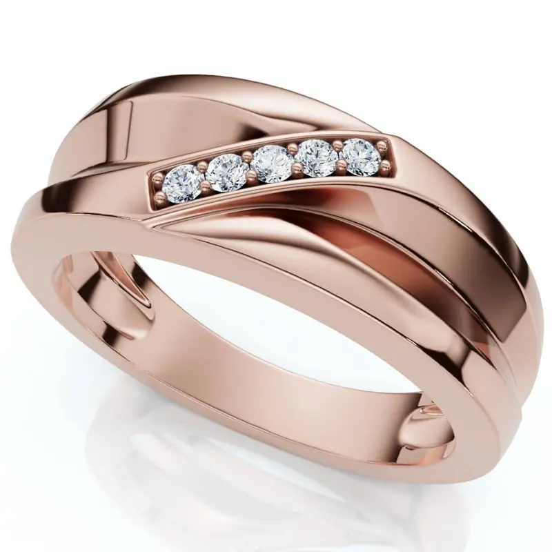Men's Diamond Wedding Ring Lab Grown 10K Gold 1