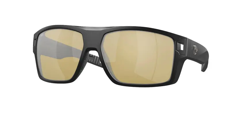 Men's Diego Square Polarized Sunglasses In Matte Black/Sunrise Silver Mirror 1