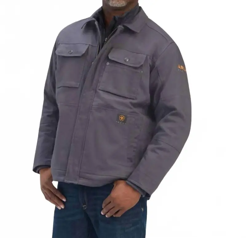 Men's Dura Canvas Sherpa Lined Coat In Grey 1