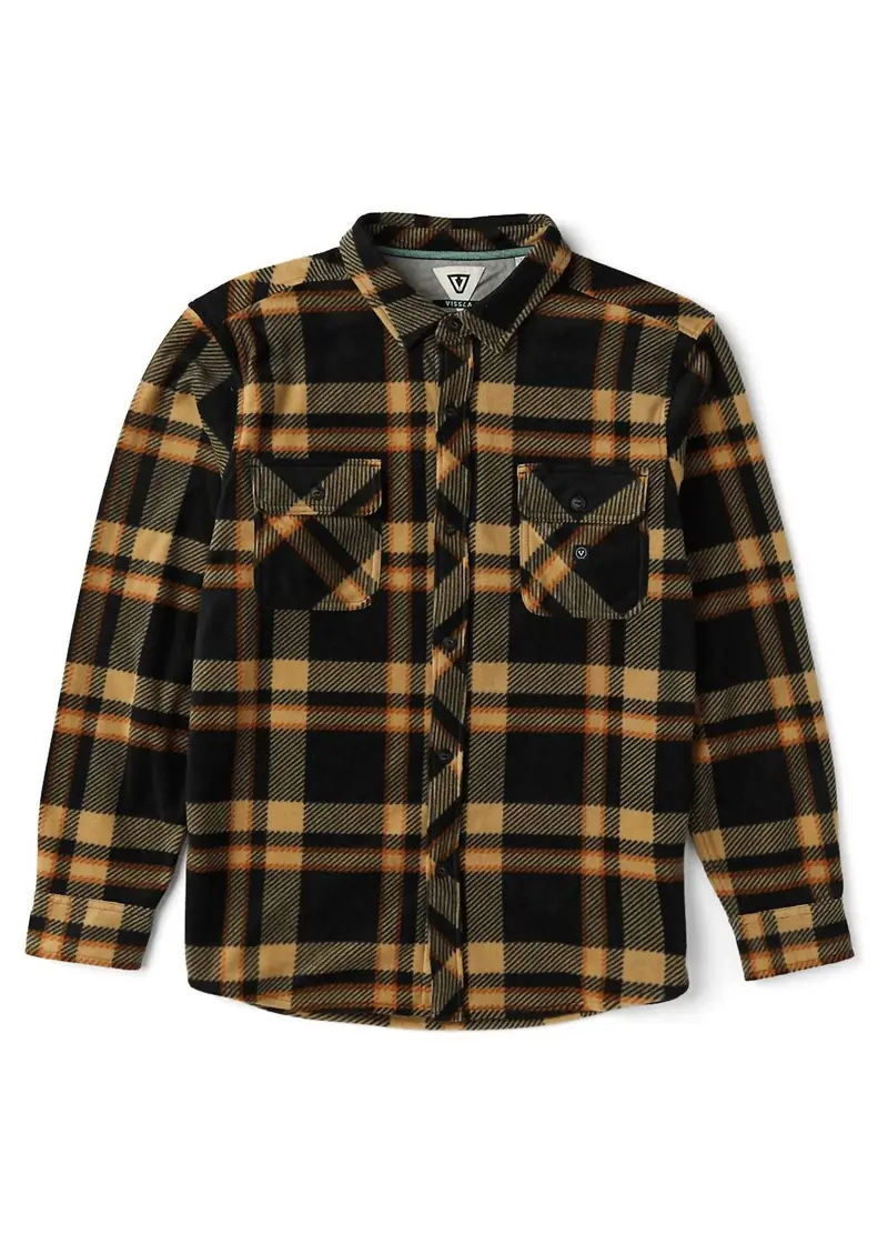 Men's Eco-Zy Long Sleeve Polar Flannel Shirt In Black 1