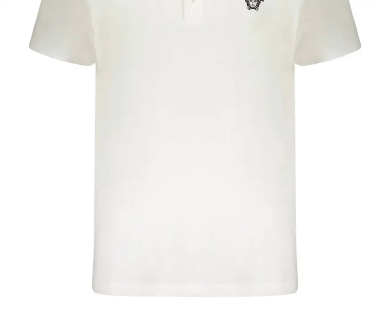 Men's Embroidered Cotton Polo Shirt In White 1