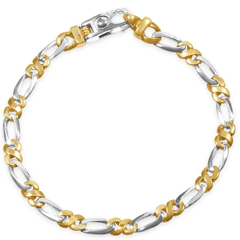 Men's Figaro Link 14K Gold (14Gram) Or Platinum (23Gram) 5.5Mm Bracelet 8.5" 1