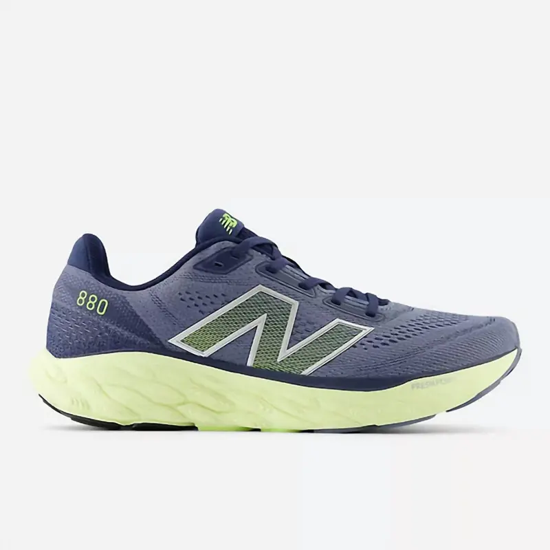 Men's Fresh Foam X 880V14 Running Shoes In Arctic Grey With Yellow 1
