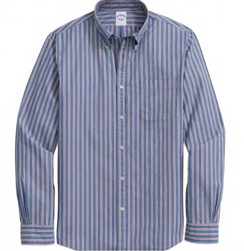 Men's Friday Poplin Stripe Shirt In Mazarine Blue 1