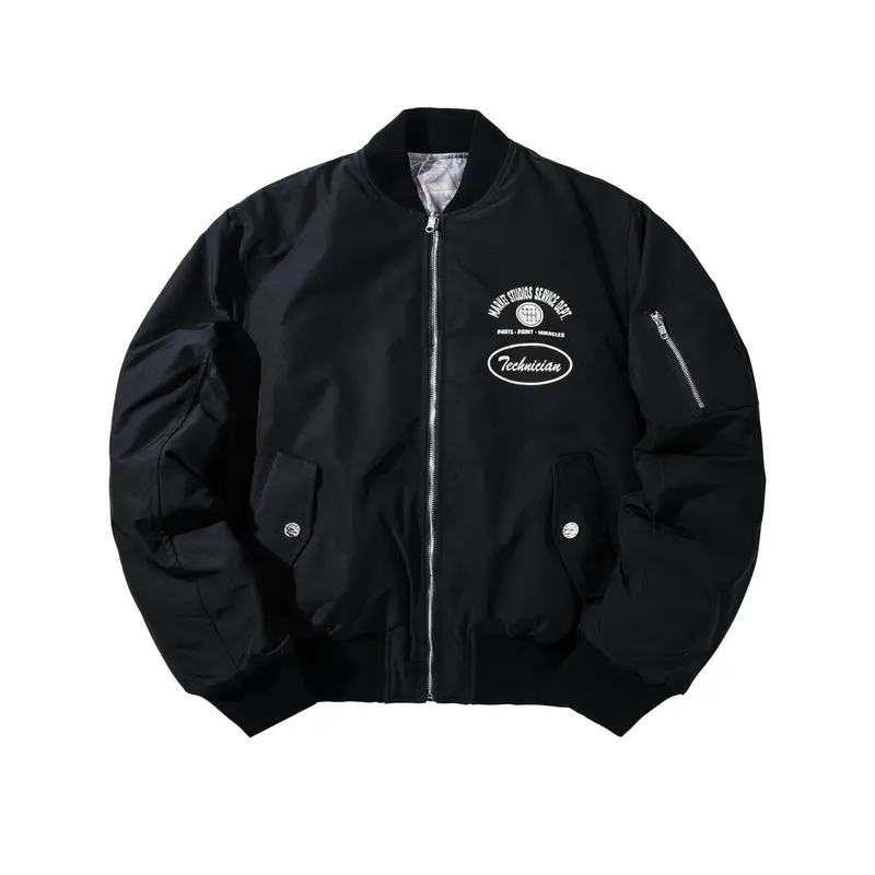Men's Handyman Reversible Bomber Jacket In Pirate Black / Wood Camo 1