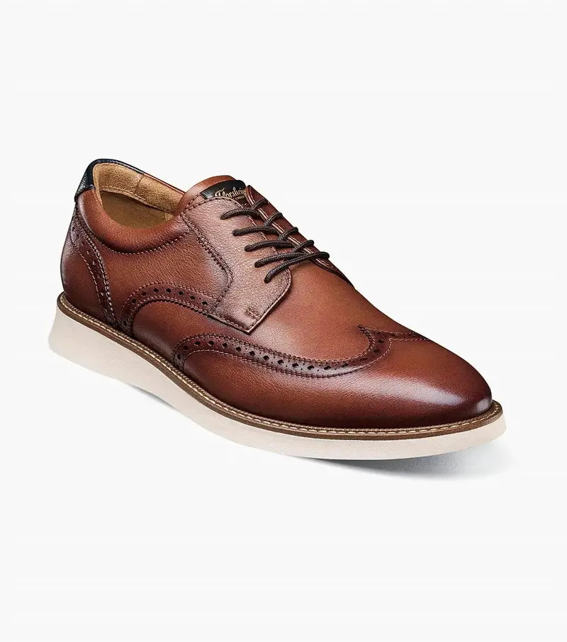 Men's Launch Wingtip Oxford Shoes In Cognac 1