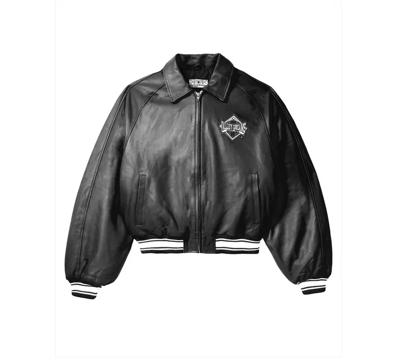 Men's Leather Coach Jacket In Black 1