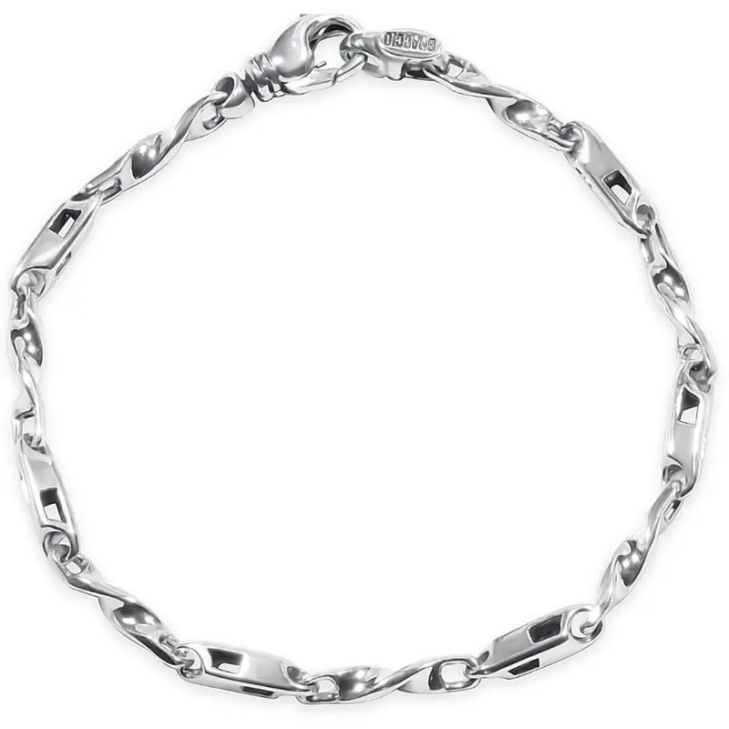 Men's Link 14K Gold (17Gram) Or Platinum (27Gram) 4Mm Bracelet 8.5" 1