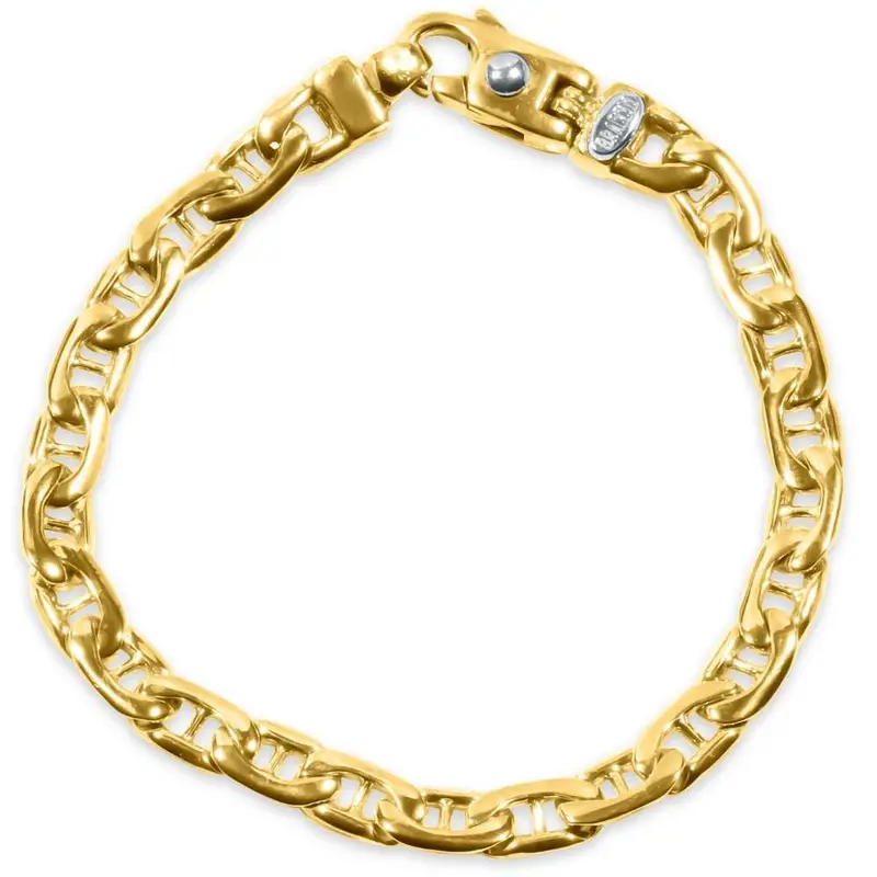 Men's Marine Link 14K Gold (26Gram) Or Platinum (43Gram) 6.5Mm Bracelet 8.5" 1