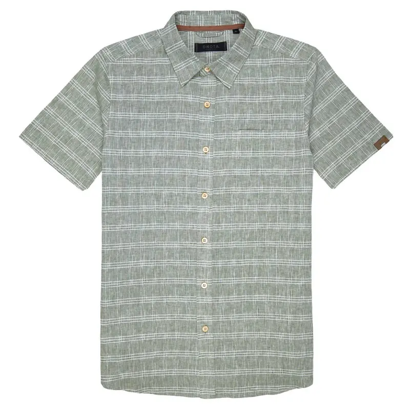 Men's Nate Shirt In Sage White Stripes 1