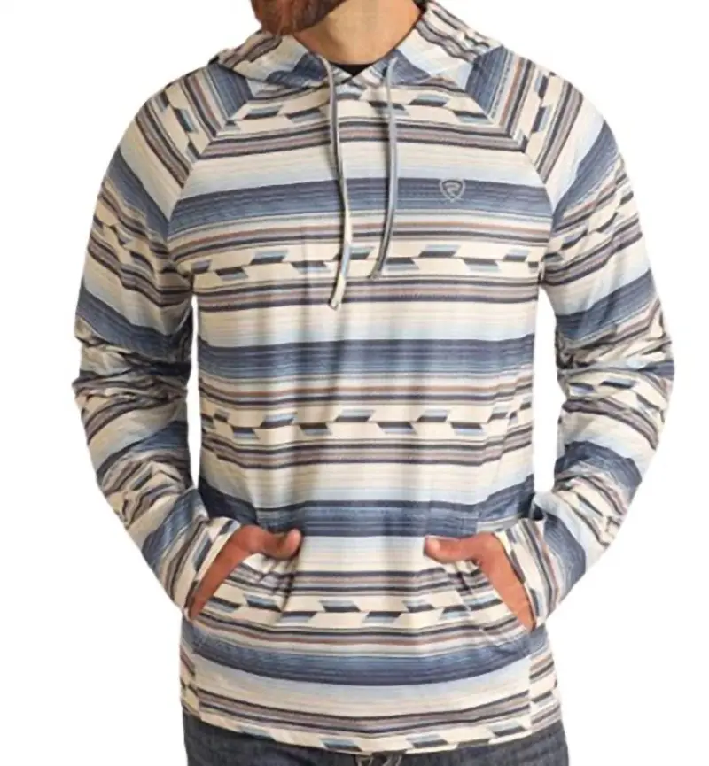 Men's Performance Cool Feel Aztec Light Weight Hoodie In Multi 1