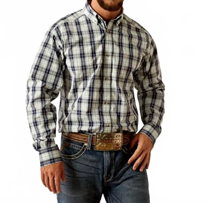 Men's Plaid Shirts In Navy 1