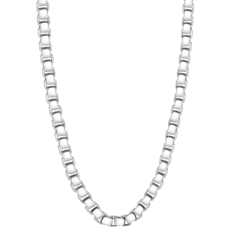 Men's Polished Steel Clasp 7.5Mm Tight Cubic Link  24" Chain 1