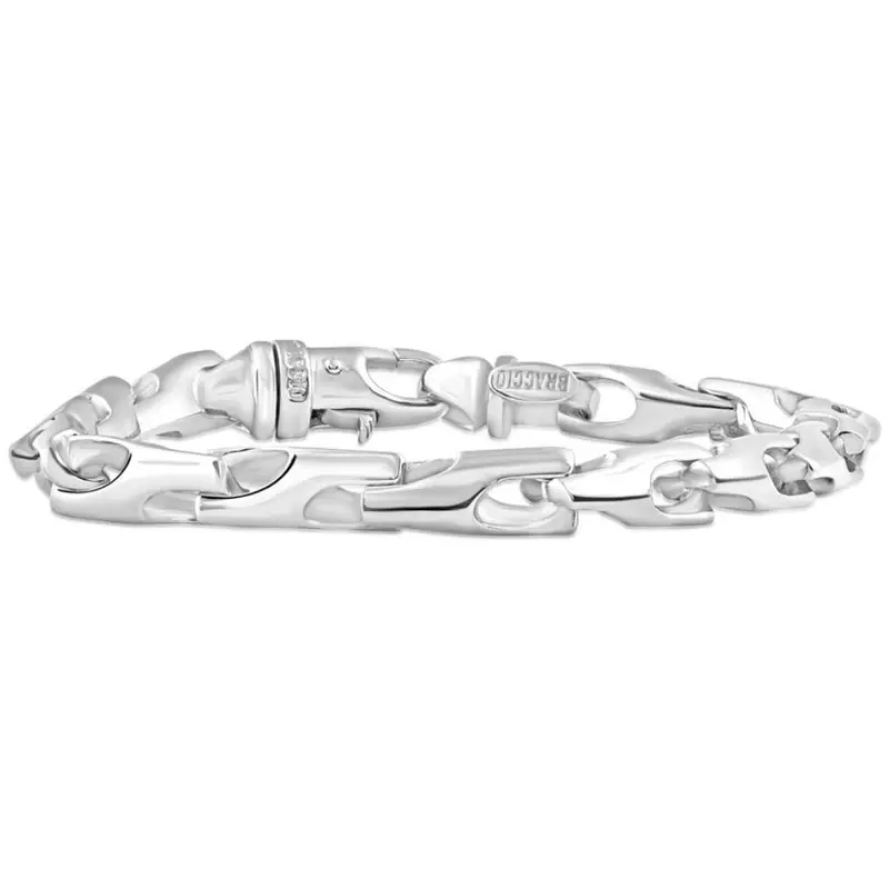 Men's Polished Steel Single Tone Clasp 5.5Mm Flexible Link  8.5 " Bracelet 1