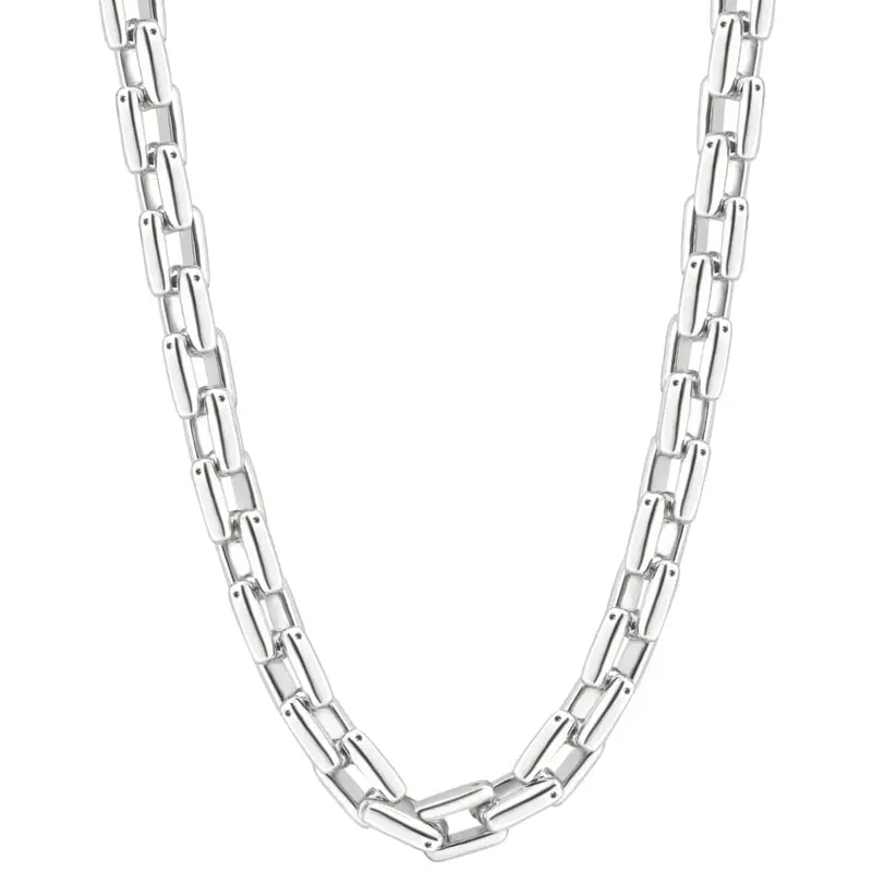 Men's Polished Steel Single Tone Clasp 9.5Mm Flexible Link  24" Chain 1