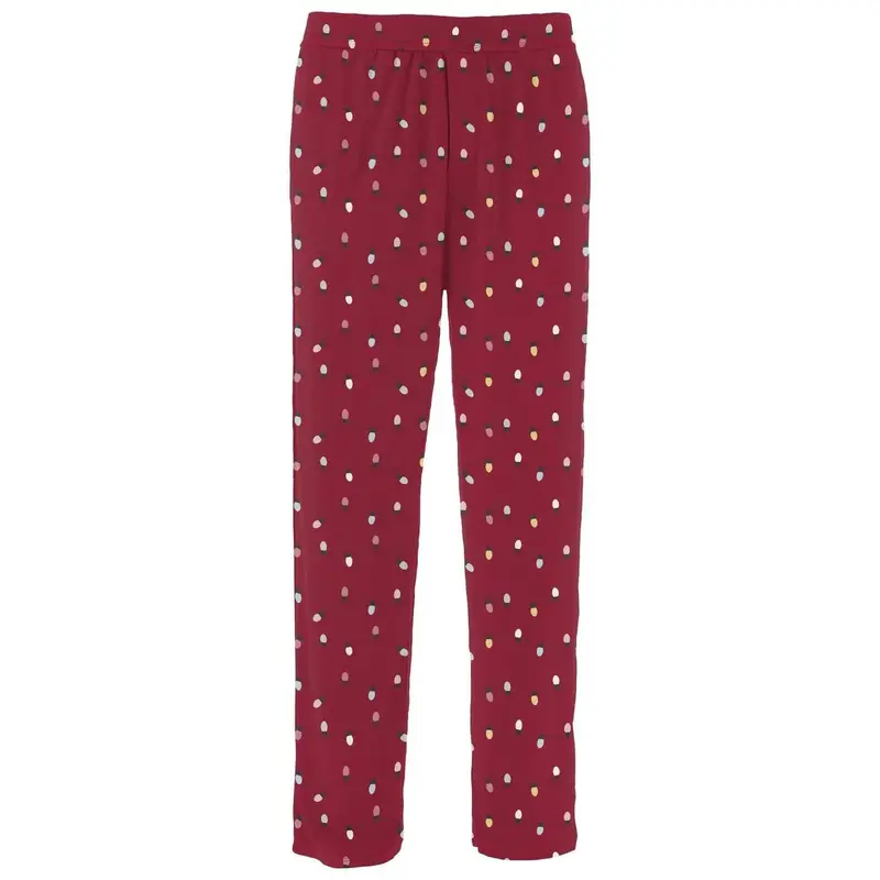 Men's Print Pj Pants In Crimson Holiday Lights 1