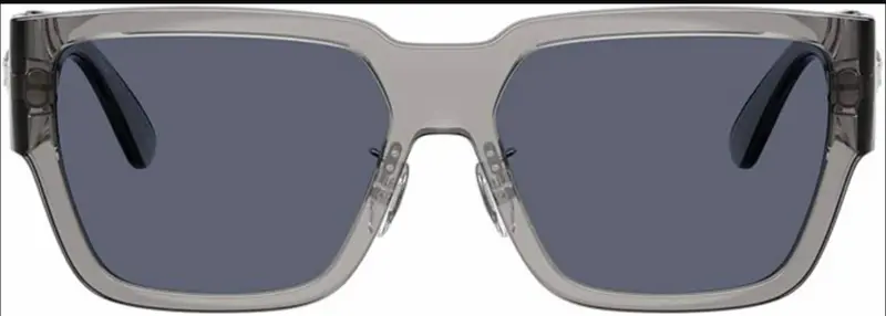 Men's Rectangular Sunglasses In Grey Transparent Dark 1