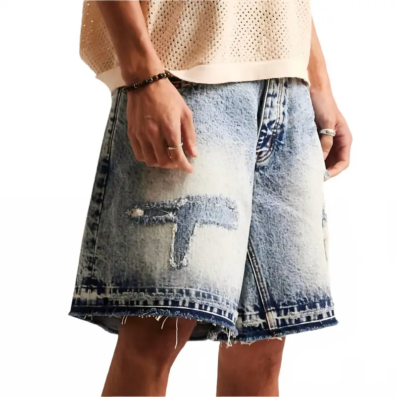 Men's Repair Denim Short In Indigo 1