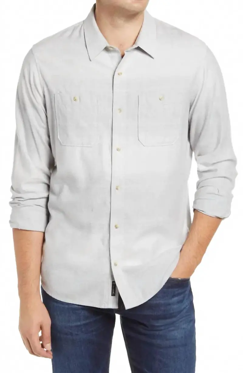Men's Rya Eddie Shirt In Heather Gardenia 1