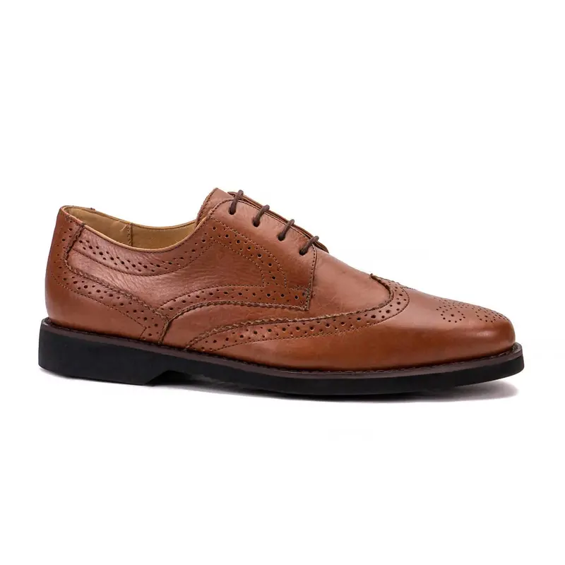 Men's Santiago Leather Derby Shoes In Conservative Cognac 1