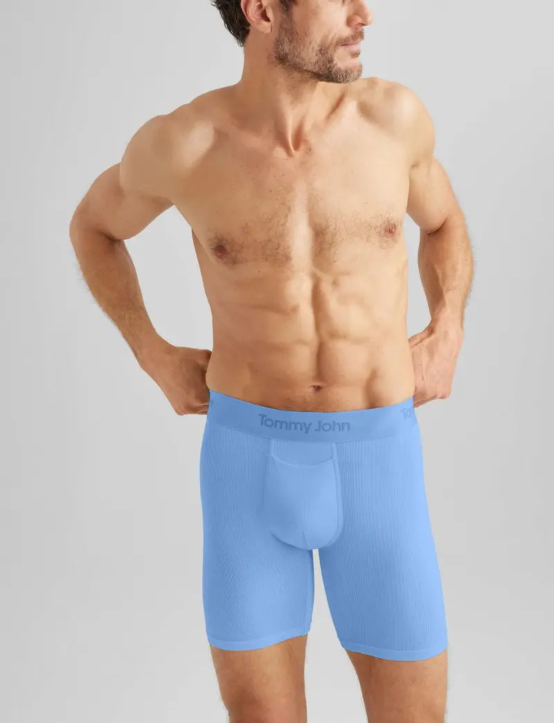 Men's Second Skin Luxe Rib Mid-Length Boxer Brief 6" 1