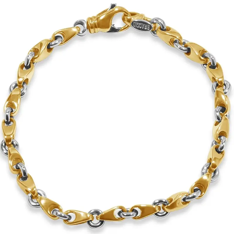 Men's Seed & Rolo Link 14K Gold (20Gram) Or Platinum (33Gram) 4.5Mm Bracelet 7.5" 1