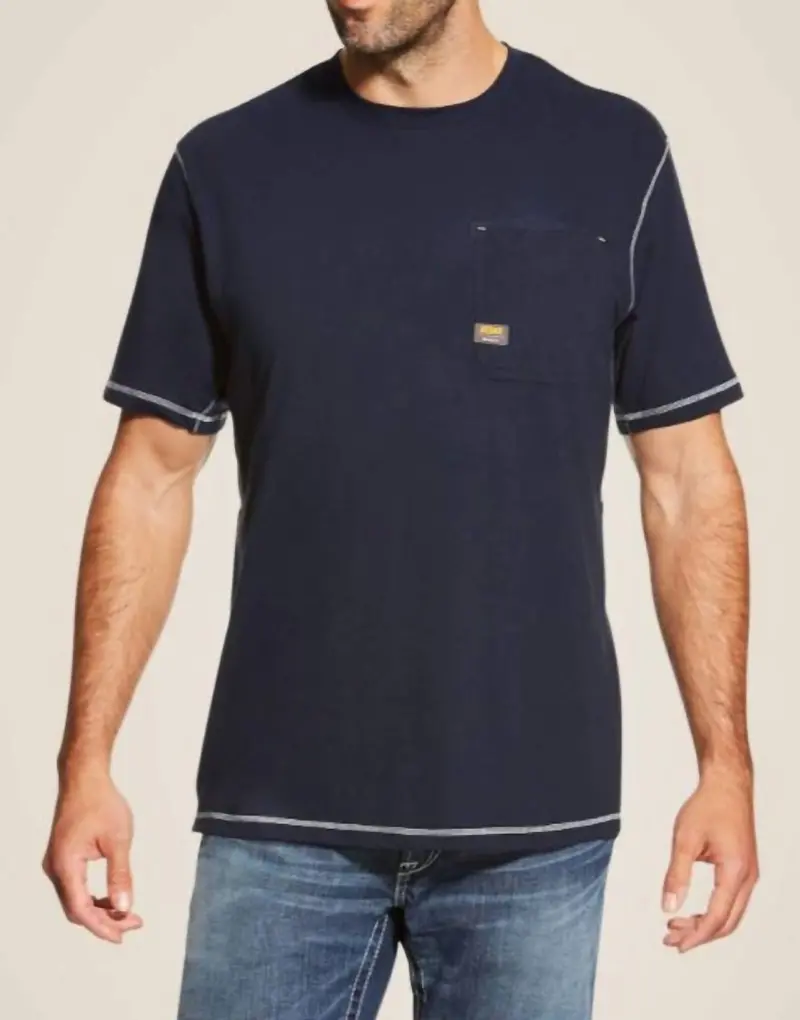 Men's Short Sleeves Crewneck T-Shirt In Navy 1