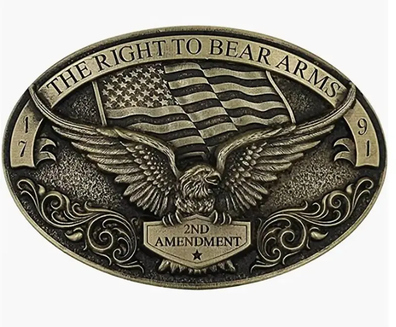 Men's Soaring Eagle Arms 2Nd Amendment Buckle In Brass 1